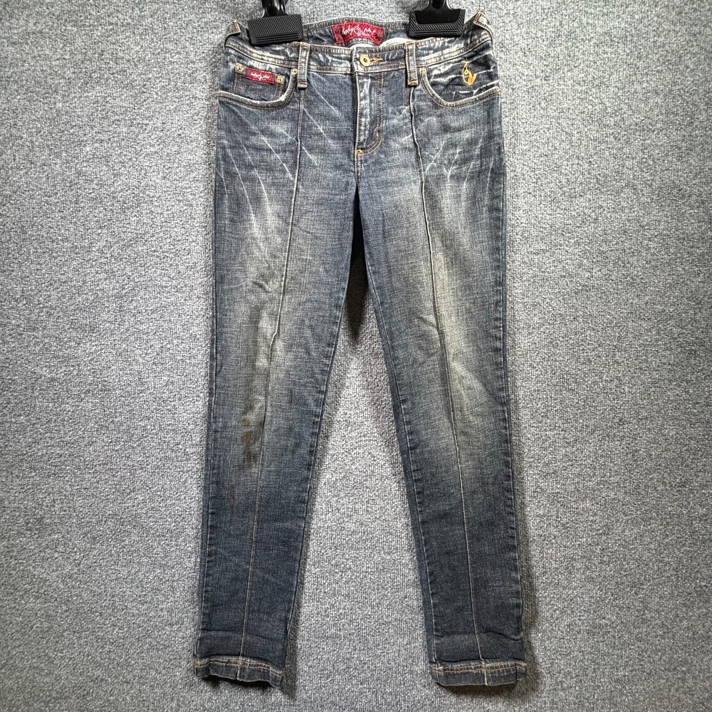 Vintage Baby Phat Tapered Jeans Women's 7 Blue Cotton Denim Faded Workwear Y2K